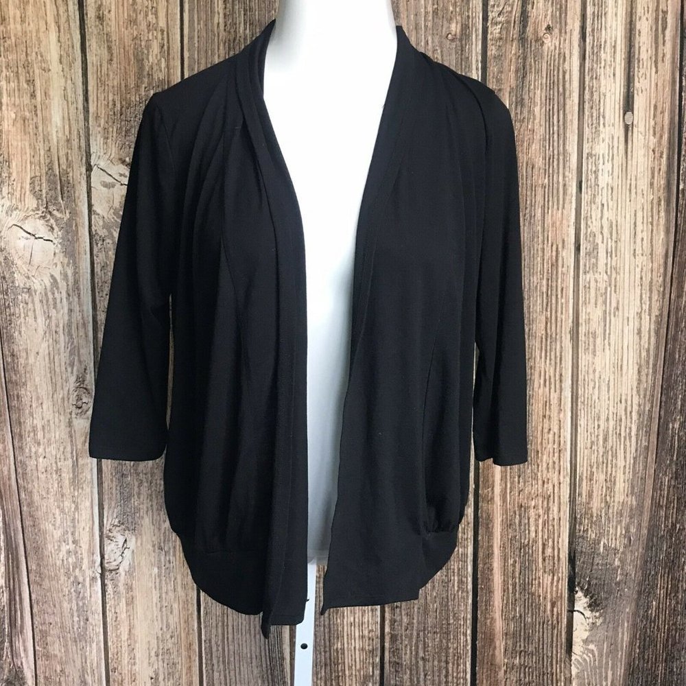 Lori Michaels Open Front Cover Top ~ Sz PM ~ Black